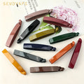 8cm New Solid Color Hair Bow Clips Fashion Medium Plastic Banana Clip Simple Temperament Women Barrette Hair Clip Claw Wholesale