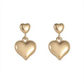 Stainless Steel Heart Shaped Earrings Gold Plating Elegant Drop Design Hypoallergenic Fine Jewelry for Girls Featuring Zircon