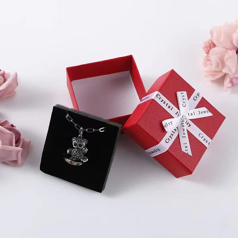 Lateefah OEM Pendant Jewelry Gift Box Paper Sponge Square Small Jewelry Box