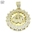 925 Silver VVS Moissanite Allah Pendant Luxury Round Brilliant Cut Gold Plated Islamic 3D Pendants Women