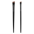 Fast Shipment 2pcs Slanted Eyebrow & Eyeliner Brush Set with Synthetic Hair Soft Bristles Black Includes Eyebrow Pencil