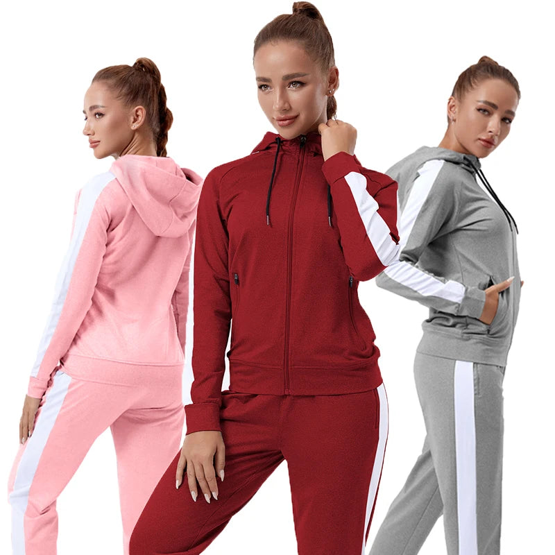 Latest Designs Tracksuit 2 Piece Set Woman Casual Jogging Fitted Women Tracksuit Set