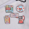 90's Retro Stamp Match Phone Enamel Pins Don It Let It Break Your Heart Lapel Badges Brooch Cartoon Vintage Jewelry For Friends