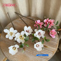 TH1518 Dalian Chermy Wholesale Single Branch White Silk Artificial Magnolia Fake Flowers