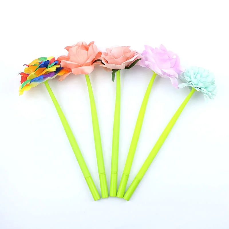 2020 Newest Cute Pvc Topper Flower Gel Pen Plant for Promotional