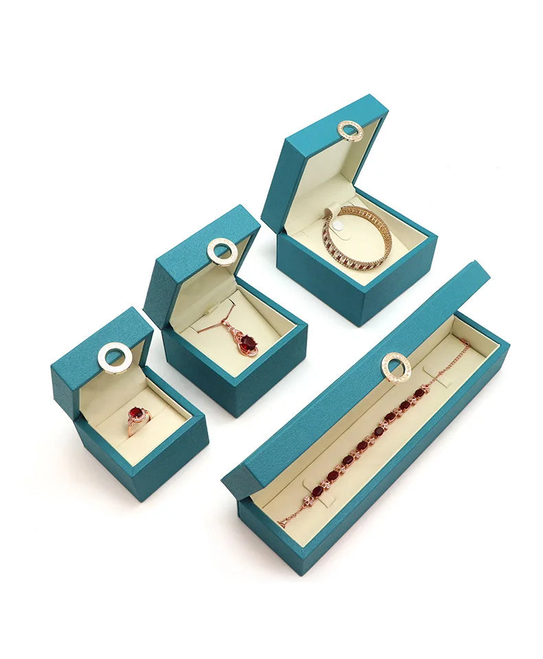 Customized Luxury Pu Earring Bracelet Necklace Jewelry Ring Box Gift Packaging Box Leather Ring Box