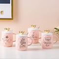 Mug Coffee Ceramic Cup Porcelain for Mom with Crown Cute Unique Gift for Women Mugs Giveaways Modern Pink European for 1 Users