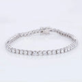 Starsgem 18K White Gold Lab Diamond Bracelet 2.1mm HPHT CVD Diamond Rhodium Plated Tennis Chain Bracelet