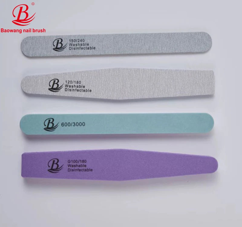 Baowang Disposable Purple/Blue Nail File Shine Buffers Kit 100/180 File Block Set Women's Nails Beauty Salon Use Premium Sponge