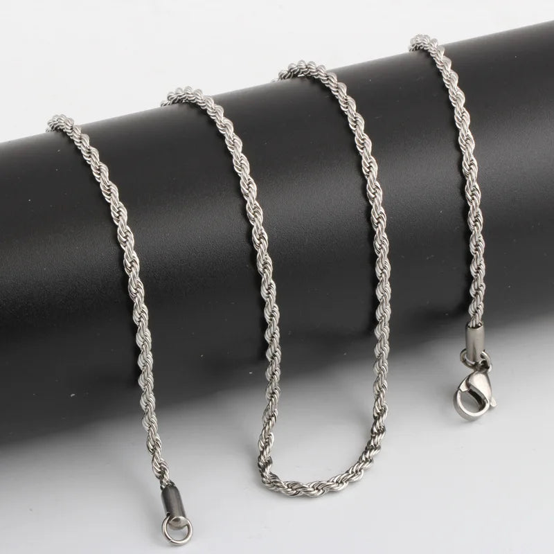 PB054 Quality Jewelry 3mm Rope Necklace Chain Pengkai Classic Style Fashion Iron Hiphop Jewelry for Men Women Girls