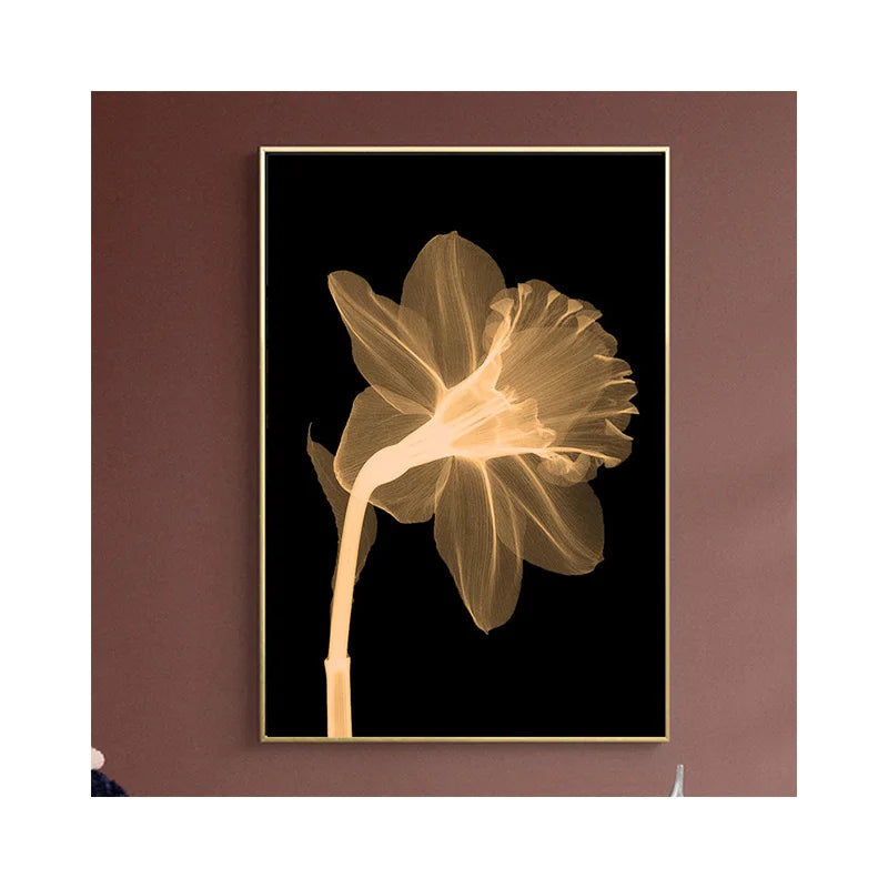 Nordic Style Fancy Gold Flower Canvas Painting Wall Picture Poster Home Decor Oil Painting on Canvas Posters and Prints Art Pict