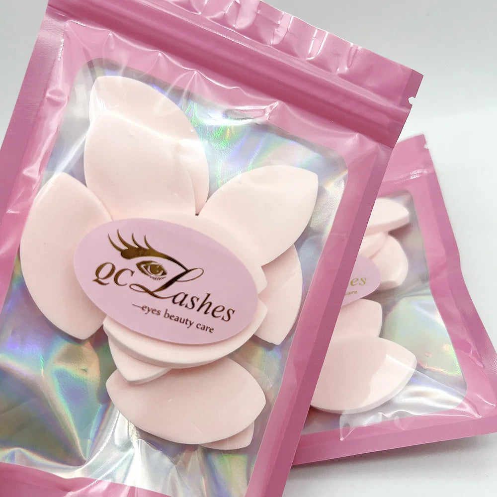 Customized Logo Pink Eye Shape Eyelash Pre-stored Flowering Sponges Training Lash Extensions Accessories Lash Extension Supplies