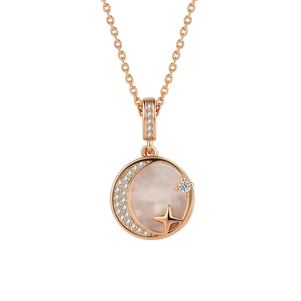 Popular Star Moon Necklace Women Simple Hollow Short Collarbone Chain Necklace for Women Jewelry 2024