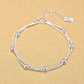 Double Snake Chain Round 925 Sterling Silver Beads Bracelets for Women Gifts Jewelry 2019