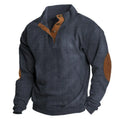 Solid Men's Outdoor Casual Stand Collar Long Sleeve Sweatshirt Spring and Autumn Trend High Street Button Men Pullovers