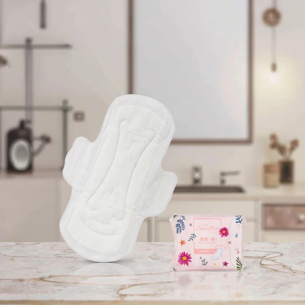 OEM Soft Organic Cotton Menstrual Pad Women Disposable Sanitary Napkin