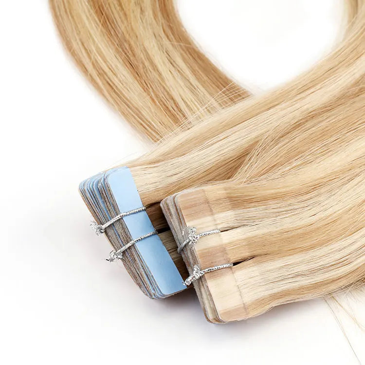 2026 Wholesale Super Double Drawn Russian Hair Highlights Tape in Extensions 100% Human Hair