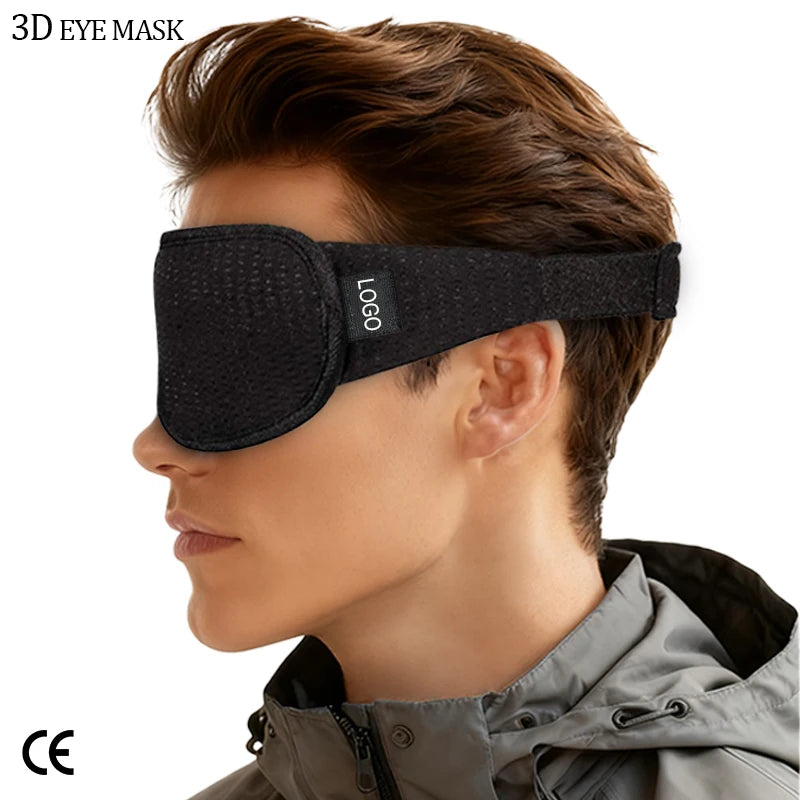 3D Contoured Custom Eyemask Luxury Memory Foam Nose Pad Lights Blackout Eye Mask Private Label 3d Eyemask