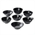 Unbreakable Matte Black Melamine Cereal Bowls Dishwasher Safe for Restaurant Party Salad Ice Cream & Oatmeal-Japandi Style