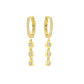 Fashion Earrings Jewelry 925 Sterling Silver Round Drop Diamond Dangle Earring Hanging Chain Gold Plated Hoop Earrings for Women