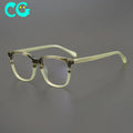 New Japanese Handmade Women Retro Anti-Blue Light Flat Glasses Frame Men Trendy Large Frame Myopia Round Plate Glasses Frame