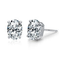 ED3184 S925 Sterling Silver Stud Earrings Set Boho Earrings Studs for Girl Women Jewelry Silver Cz Earrings Oval Cut Jewelry