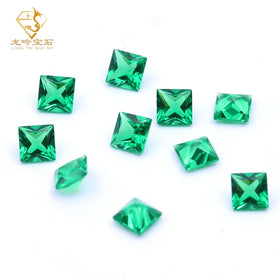 Wholesale Price Synthetic Green Nano Diamond Fancy Nanosital Crystal Triangle Square Princess Cut Nano Green Loose Gemsstone