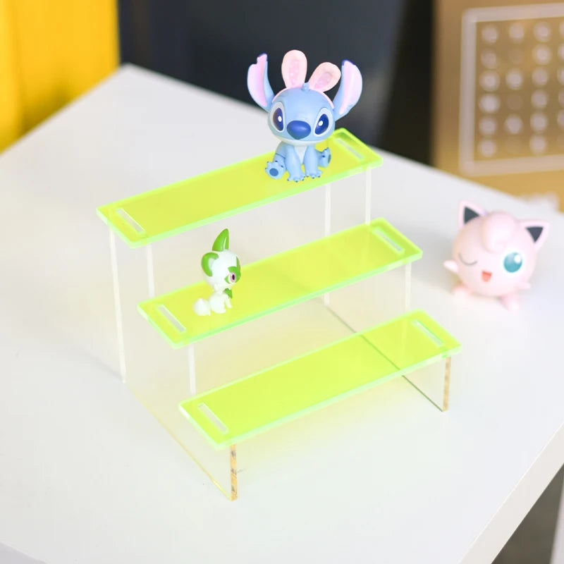 Fluorescent Green Acrylic Toy Display Stand Assembling Desktop Display Platform DIY Assembly