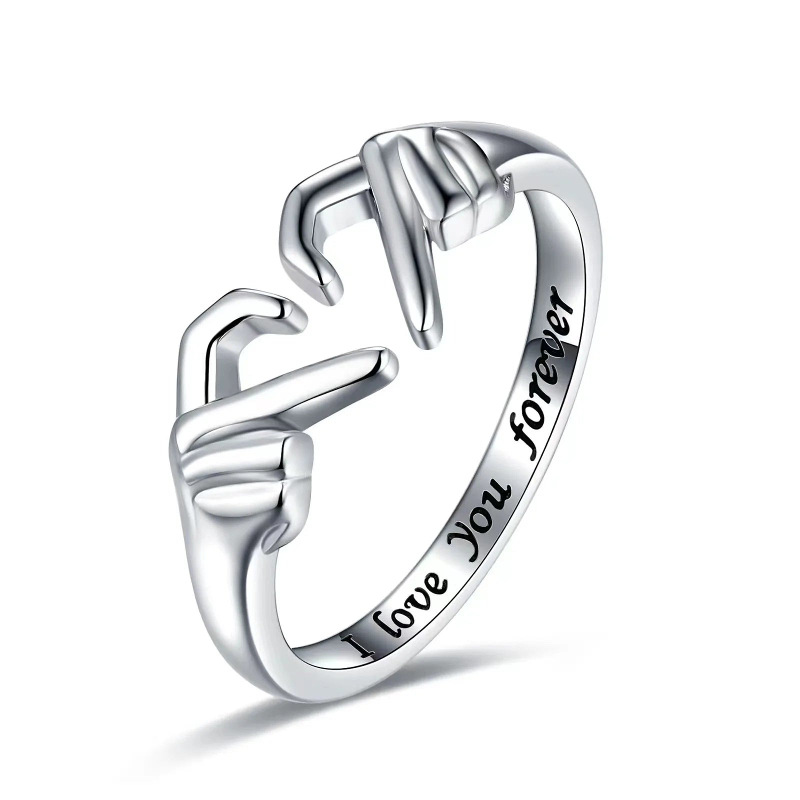 Women's Simple Heart Pattern Love Ring Hundred Alloy Live Mouth Fashion Jewelry Rings Wholesale Couple Rings