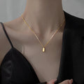 Fine Silver 925 Sterling Beaded Necklace Make You Rich Gold bar Pendant Necklace Women