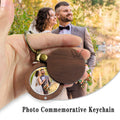 Popular Wooden Round Magnetic Photo Frame Keychain Special Anniversary Gift for Husband Winning Products Keyring Laser Wood