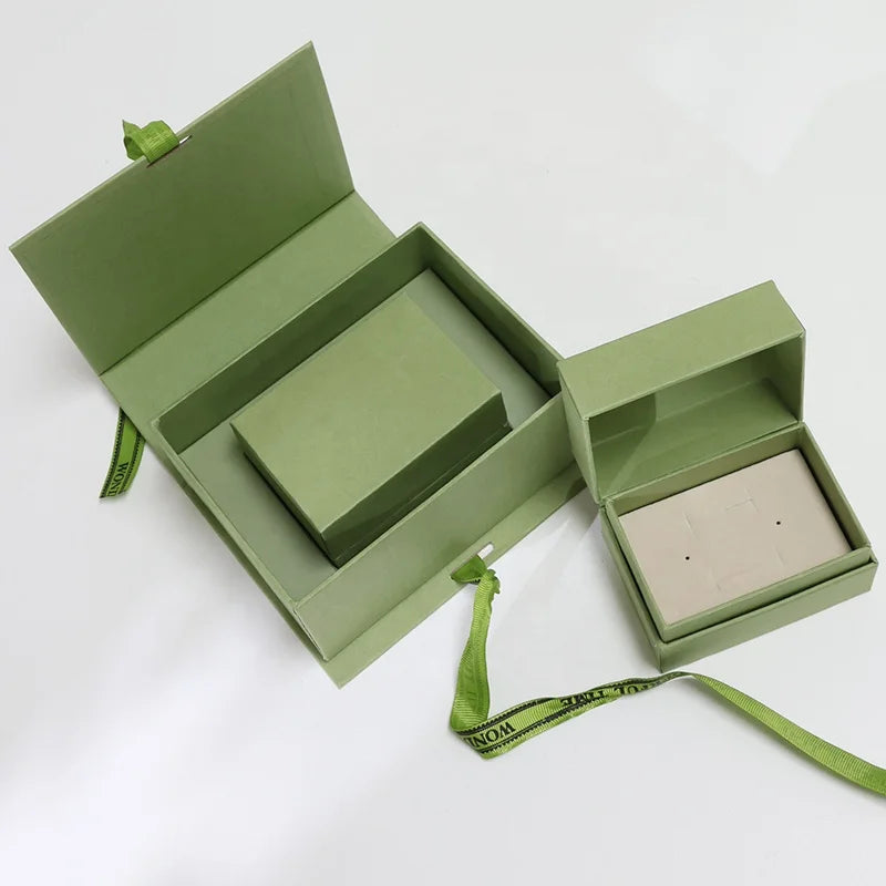 Wholesale Milan Packaging Luxury Ring Earrings Necklace Bracelet Custom LOGO Glossy/Matte Laminated Book Shaped Jewelry Box