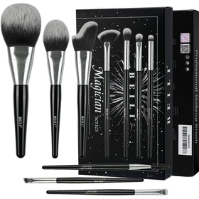 BEILI Wholesale 10pcs New Arrival Professional Luxury Makeup Brushes Black Brushed Tube Blending Eyeshadow Brush Set Makeup