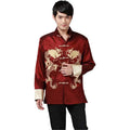 Festival New Year Men Embroidered Hanfu Long Sleeve Chinese Traditional Dragon Tang Suit CTCS-002