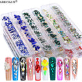 12 Grid Private Label Nail Stone Nail Rhinestones Crystal AB Kit Multi Shape Glass Diamonds Nails Art Rhinestone Decoration