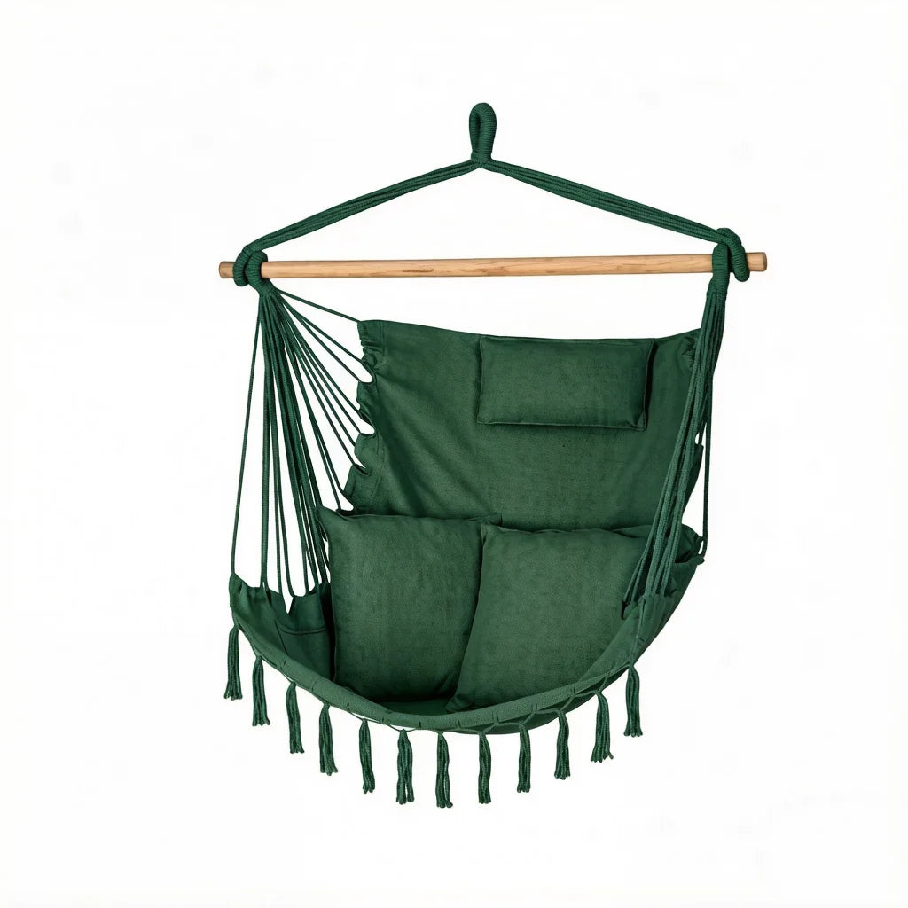 Modern Portable Macrame Canvas Hammock Hanging Chair Eco-Friendly Durable Outdoor Garden Park Patio Furniture
