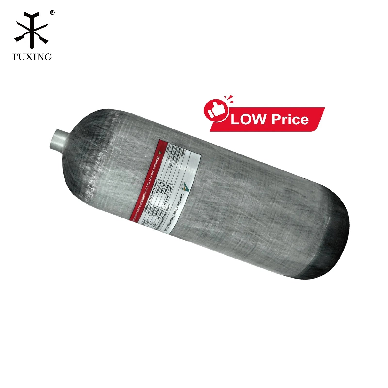 TUXING High Quality Customization 9Liters 4500psi 300bar 30mpa Snorkeling Underwater Scuba Diving Carbon Fiber Cylinder Air Tank