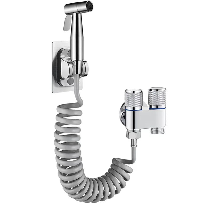 304 Stainless Steel Toilet Cleaning Companion Pressurized Water Gun Female Washer Clean Toilet Washout Nozzle Spa Step Bathroom