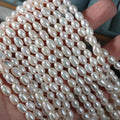 Natural Freshwater Pearl Semi-Finished Beads 4.5mm Long Rice Shape DIY Handmade Beading Jewelry Material Loose Pearls