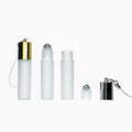 Custom Mini Travel Perfume Bottle 6ml Capacity Frosted Roller Ball Roll-on Design Minimalist Screen Printing Key Chain Lid