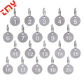 Custom Fashion 23MM 1-100 Hollow Number ID Key Chain Label Stainless Steel Round Number Keychain Tag