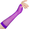 Fingerless Neon Fishnet Gloves 100% Nylon Breathable for Women and Girls 80s Party Costume Accessories Supplies