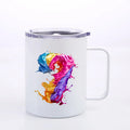 12 oz Sublimation Straight Stainless Steel Skinny Insulated Cups With Handle and  Lid and Straw Blanks for Craft DIY Printing