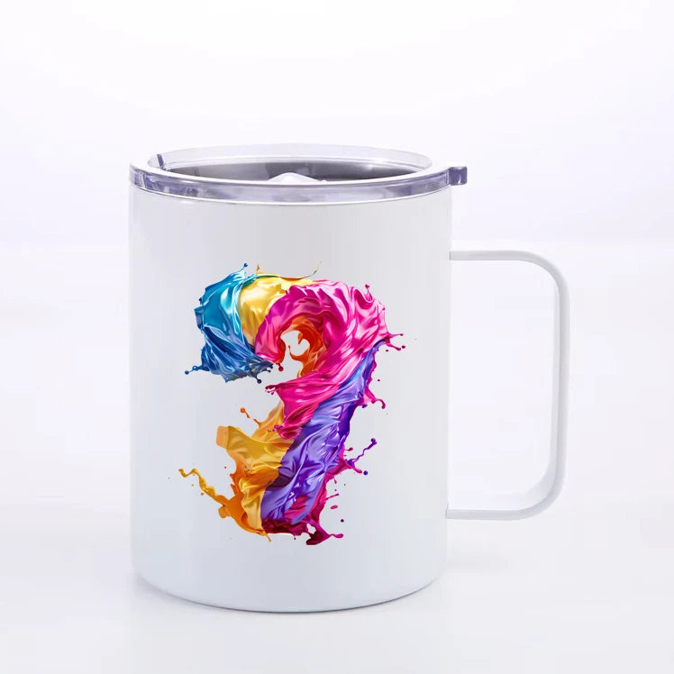 12 oz Sublimation Straight Stainless Steel Skinny Insulated Cups With Handle and  Lid and Straw Blanks for Craft DIY Printing