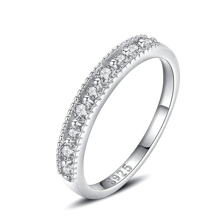 Hot Sale 925 sterling silver micro inlaid diamond index finger cutout ring for women