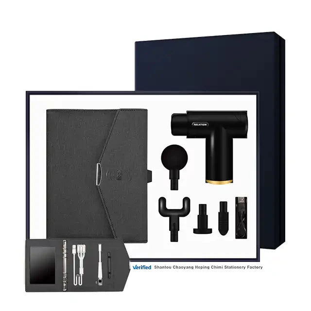 Promotional Item Big Writing Screen Notepad Power Bank Notebook Massage Gun Mommy Gift Set