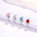 Custom Factory Fine Jewelry 925 Sterling Silver Hexagon Flame Color Flower Shape High Carbon Zircon Ring Bridal Engagement Ring MegaBDM