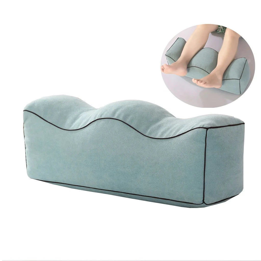Wholesale Custom Orthopedic Memory Foam Leg Support Pillow Suede Outer Knitted W-Shape Compact Knee Contour EPE Ergonomic Design