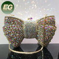 LEB1593 Bow Shape Party Glitter Rhinestone Bowknot Purse/clutch Crystal Clutch Bags Crossbody Designer Women Bling Evening Bag