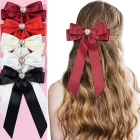 Wholesale Korean-Style Rhinestone Heart Bowknot Ribbon Hair Clip for Women Fashionable Versatile Hair Accessory for Decoration